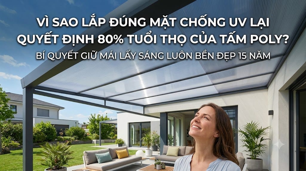 VÌ SAO LẮP ĐÚNG MẶT CHỐNG UV LẠI QUYẾT ĐỊNH 80% TUỔI THỌ CỦA TẤM POLYCARBONATE?