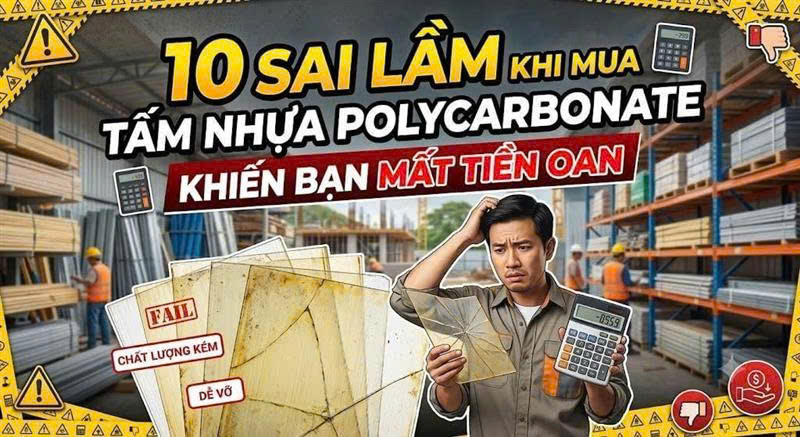 10 Sai Lầm Khi Mua Tấm Nhựa Polycarbonate Khiến Bạn Mất Tiền Oan – Đừng Bỏ Qua!