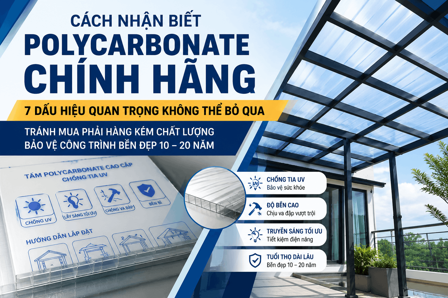 Cách Nhận Biết Tấm Polycarbonate Chính Hãng | 7 Dấu Hiệu Quan Trọng